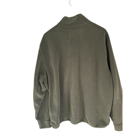 Polo Sport Ralph Lauren Mens Green Fleece Quarter-Zip Pullover Sweater With Fron - Picture 7 of 8